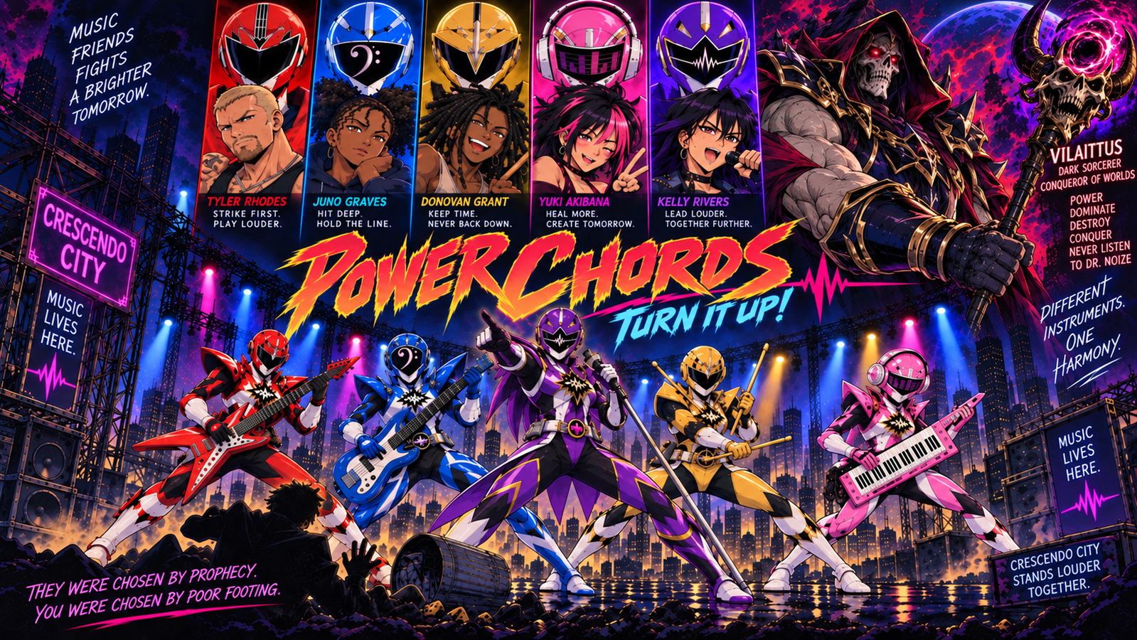 Cover art for Power Chords, an action scenario on AI Dungeon