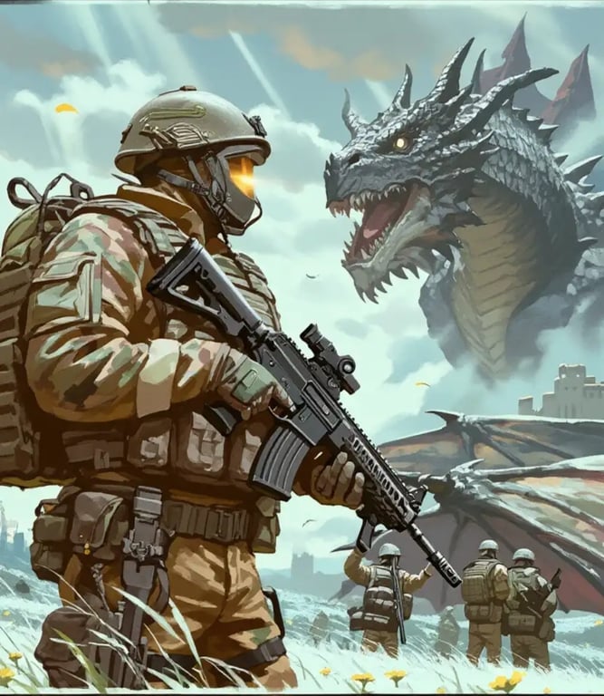 Cover art for Portals & Privates, a military scenario on AI Dungeon