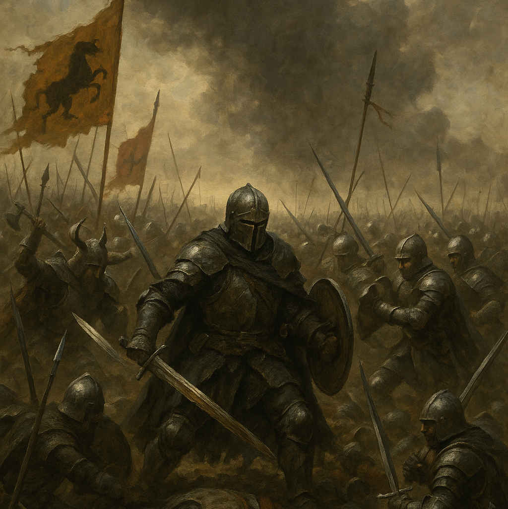 Cover art for The heretical war / The Crusade, a magic scenario on AI Dungeon