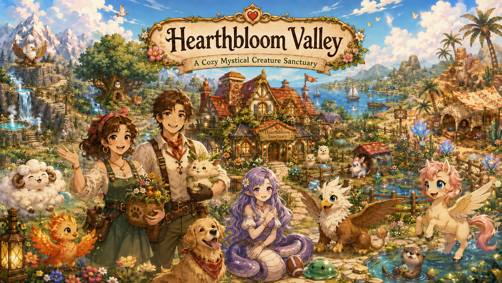 Cover art for Hearthbloom Sanctuary, a cozy fantasy world on Voyage