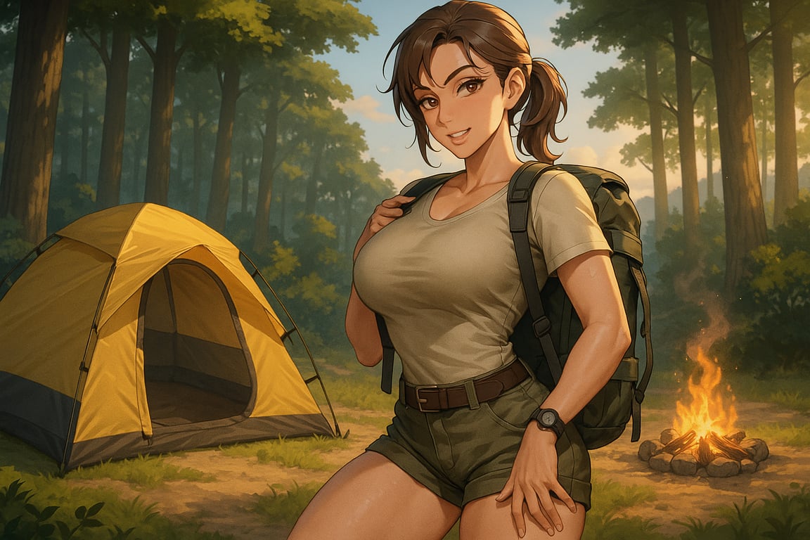Cover art for Camping with Diana, a comedy scenario on AI Dungeon