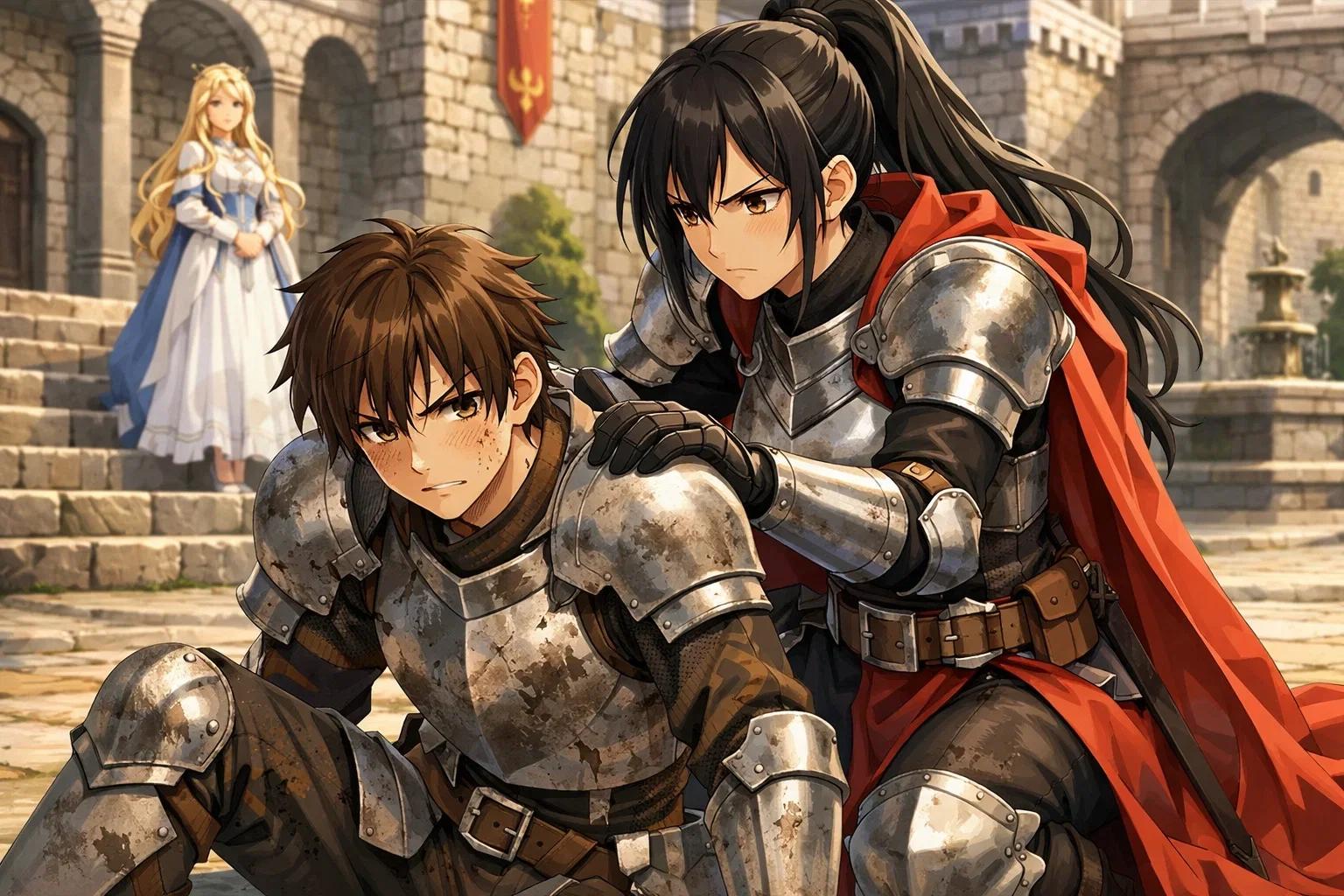 Cover art for The Knight Who Holds You Too Close, a fantasy scenario on AI Dungeon