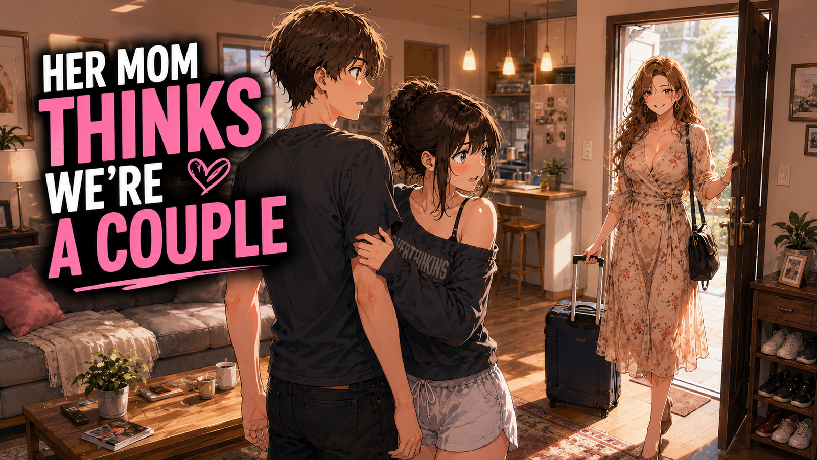 Cover art for Her Mom Thinks We're a Couple, a romance scenario on AI Dungeon
