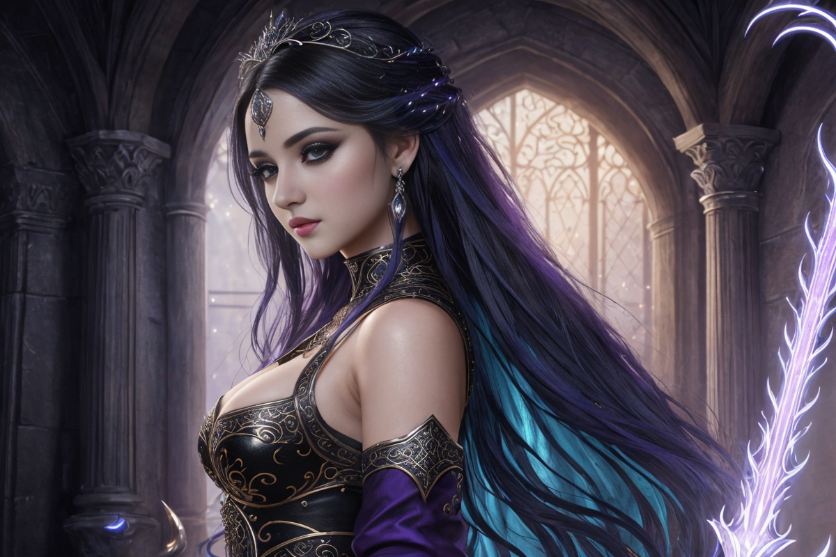 Cover art for The Sorceress's Forbidden Desire, a dark romance scenario on AI Dungeon
