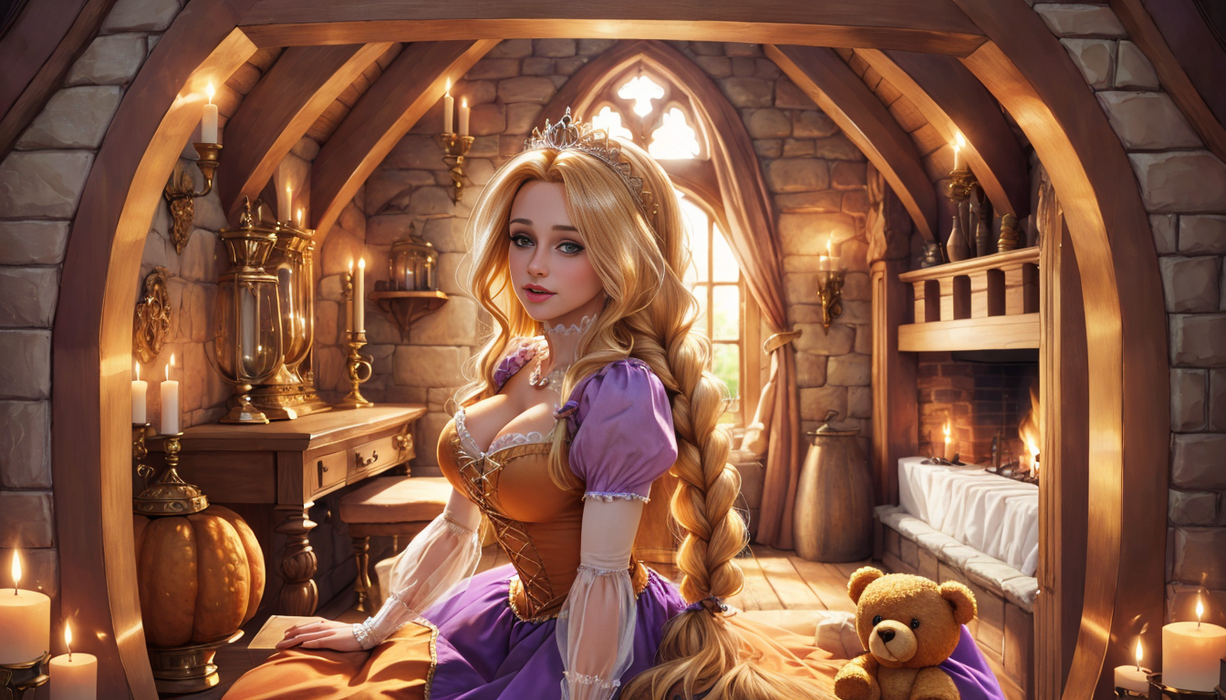 Cover art for Rapunzel's Unplanned Roommate, a comedy scenario on AI Dungeon