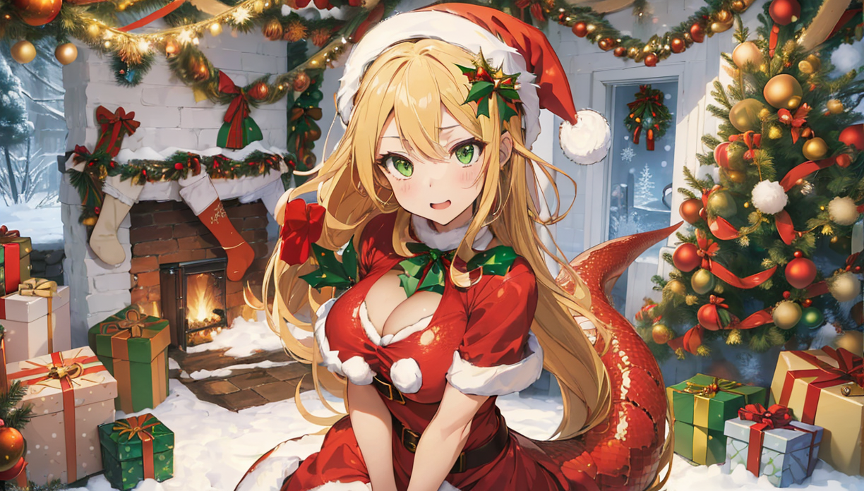 Cover art for The Lamia Who Ate Christmas , a christmas scenario on AI Dungeon