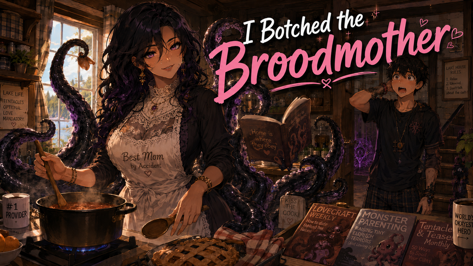 Cover art for I Botched the Broodmother, a romance scenario on AI Dungeon
