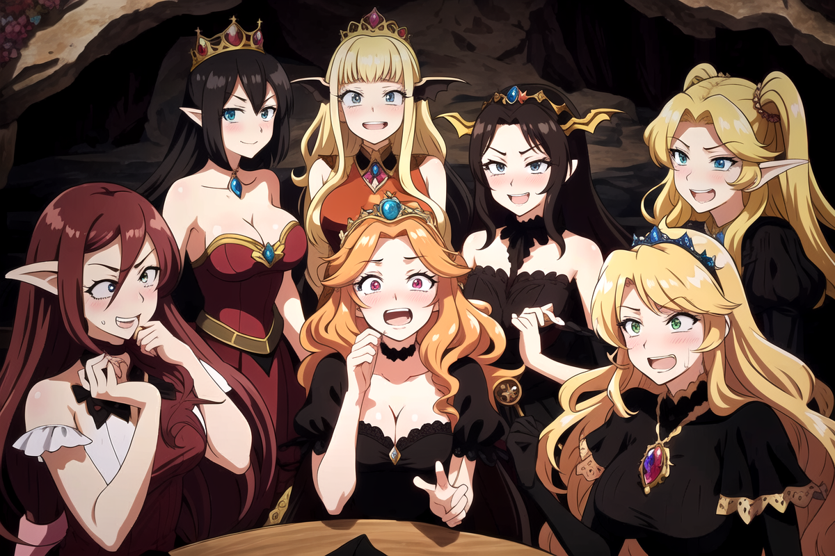 Cover art for The Dragon's Crazy Princess Harem, a fantasy scenario on AI Dungeon