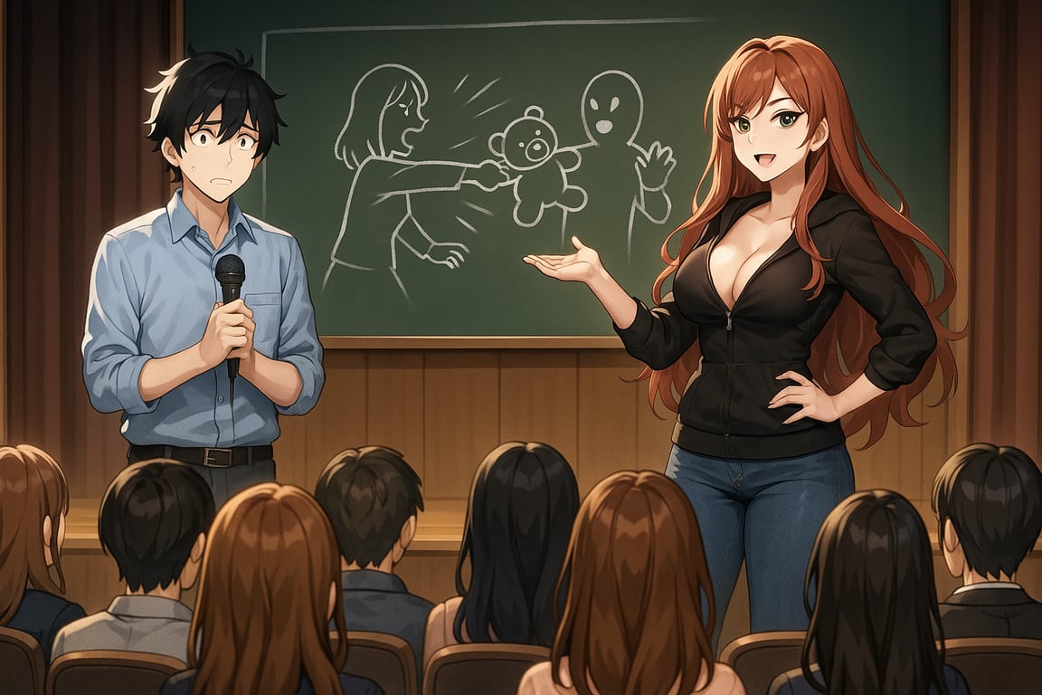 Cover art for The Fake Seminar Expert, a comedy scenario on AI Dungeon