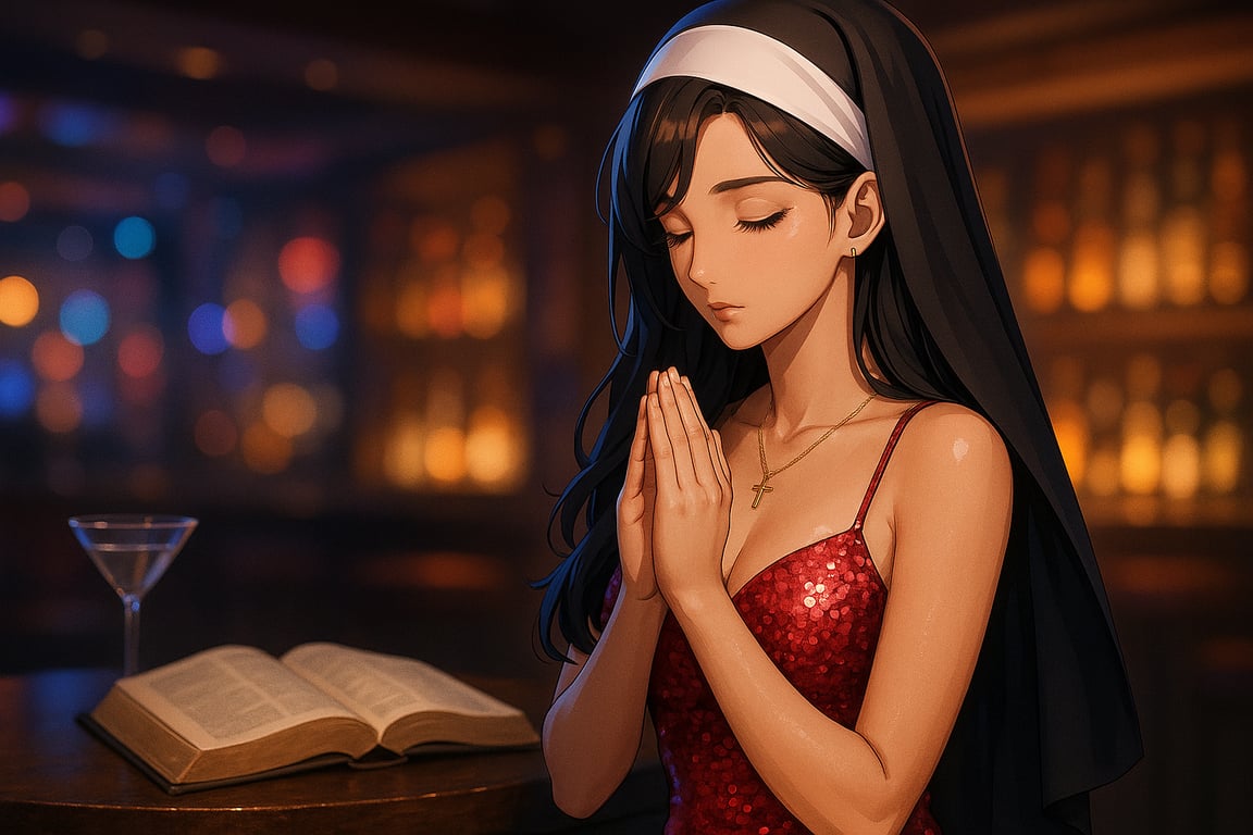 Cover art for The Night Owl and Nun?! (Roommate Clarissa), a comedy scenario on AI Dungeon