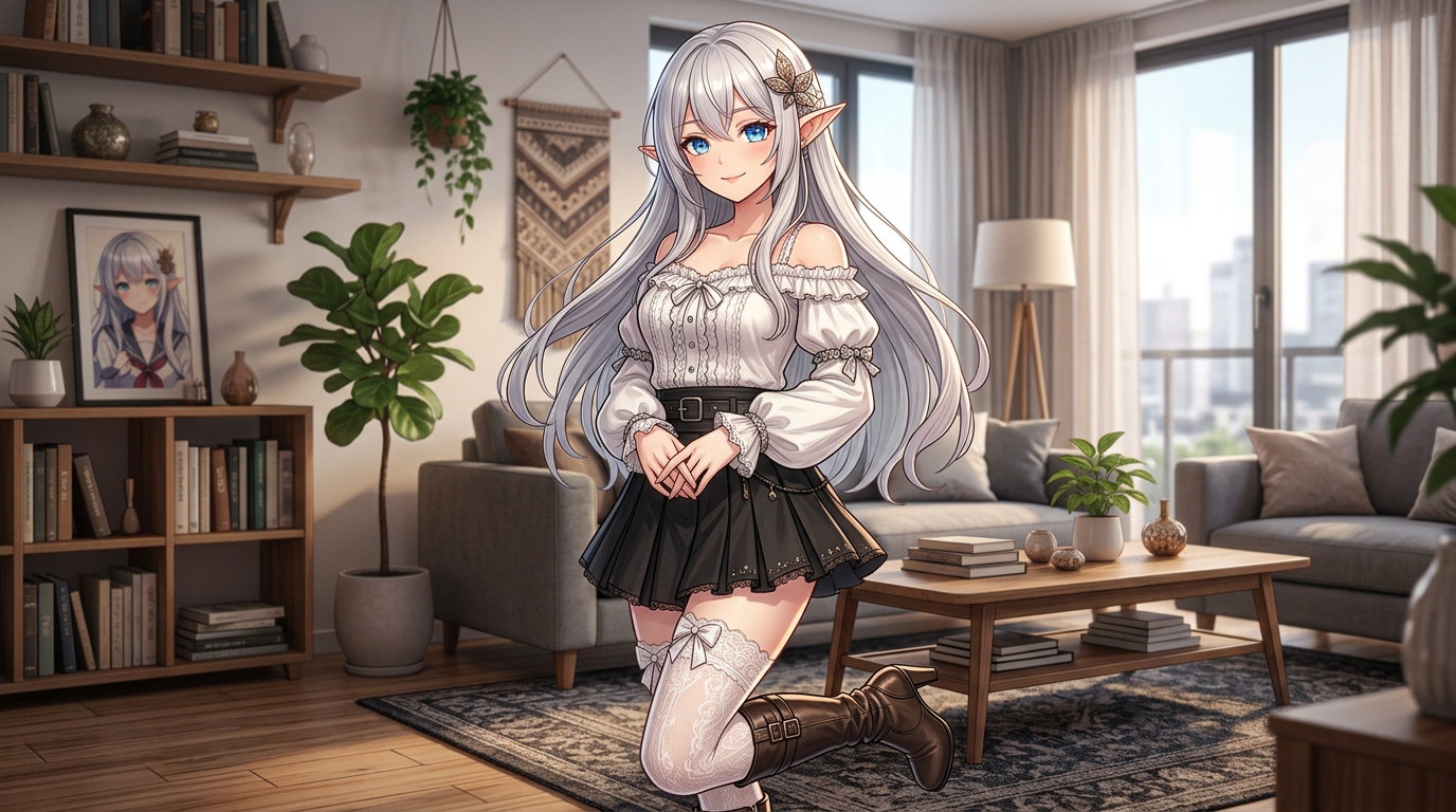Cover art for Elf girlfriend in modern world, a romance scenario on AI Dungeon
