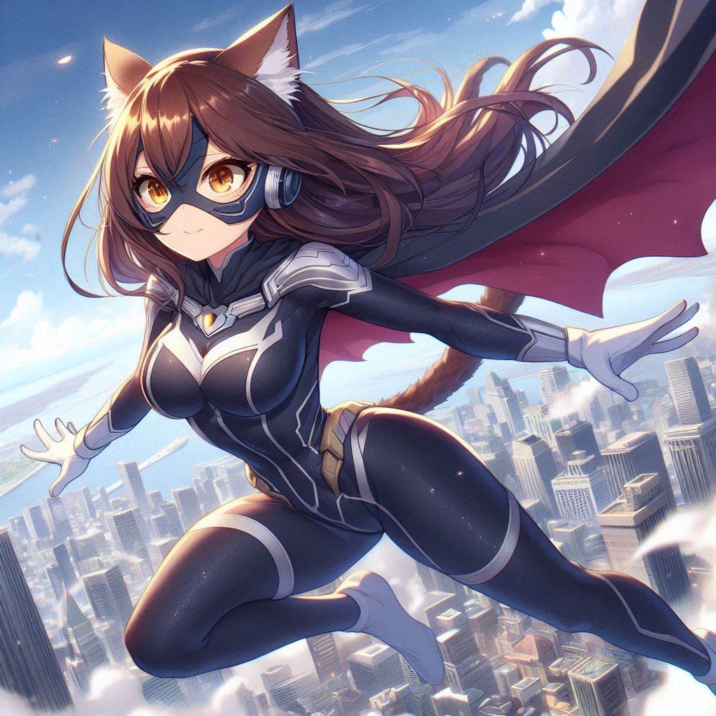 Cover art for SuperNya!, a superheroes scenario on AI Dungeon