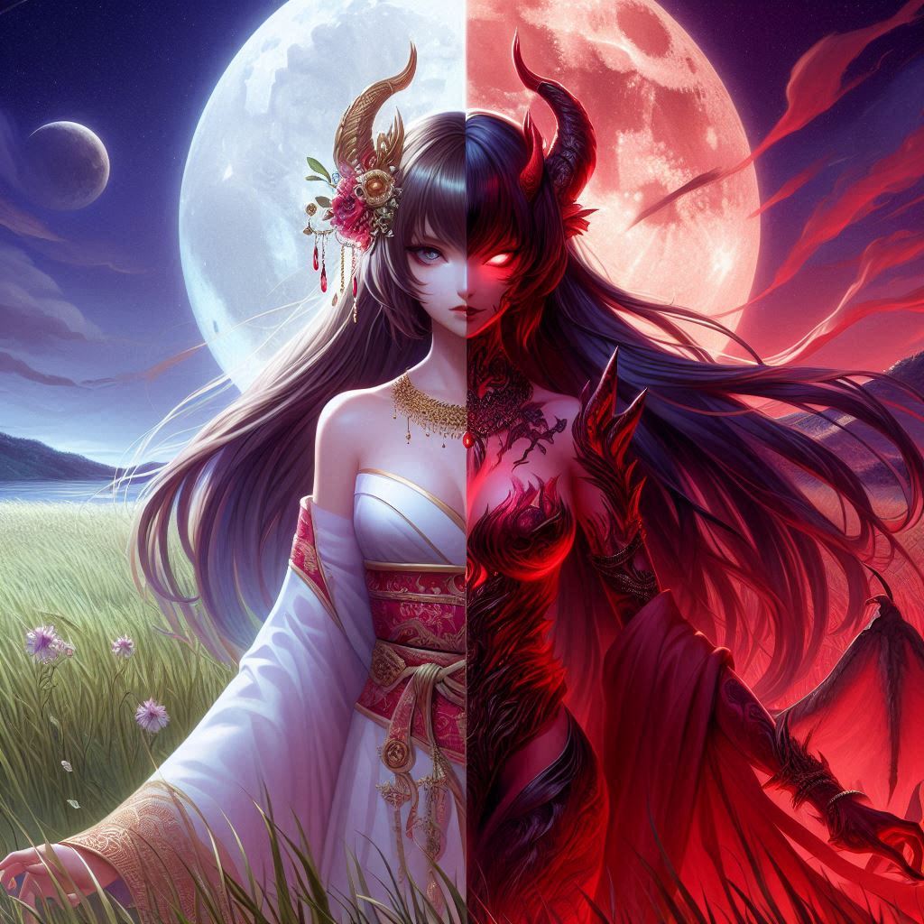 Cover art for Duality of a goddess, a goddess scenario on AI Dungeon