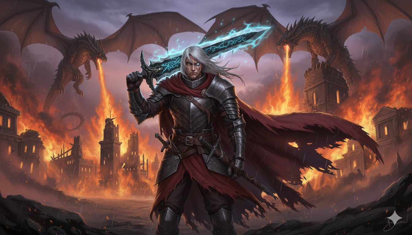 Cover art for The last dragonslayer, a fantasy scenario on AI Dungeon