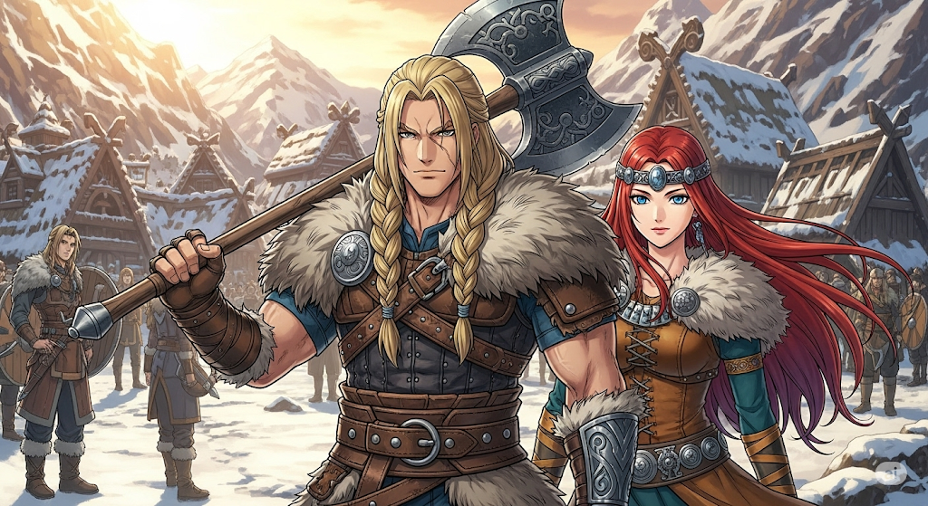 Cover art for My mother told me, a viking scenario on AI Dungeon