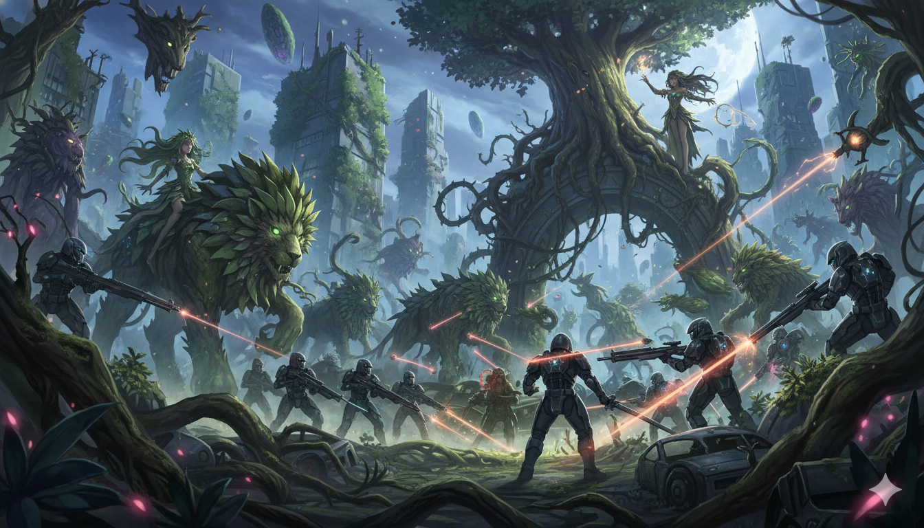 Cover art for Violence Against Nature, a military scenario on AI Dungeon