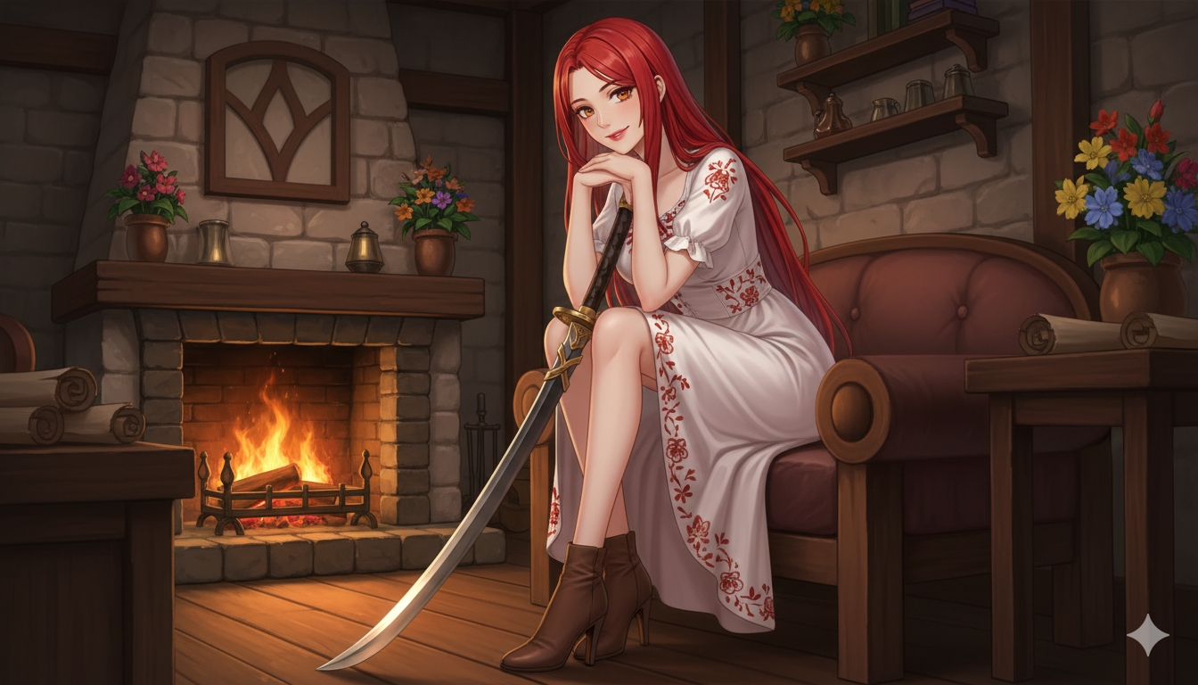 Cover art for Malenia, the Scarlet goddess, a romance scenario on AI Dungeon