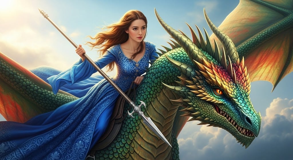 Cover art for The last dragonrider, a fantasy scenario on AI Dungeon