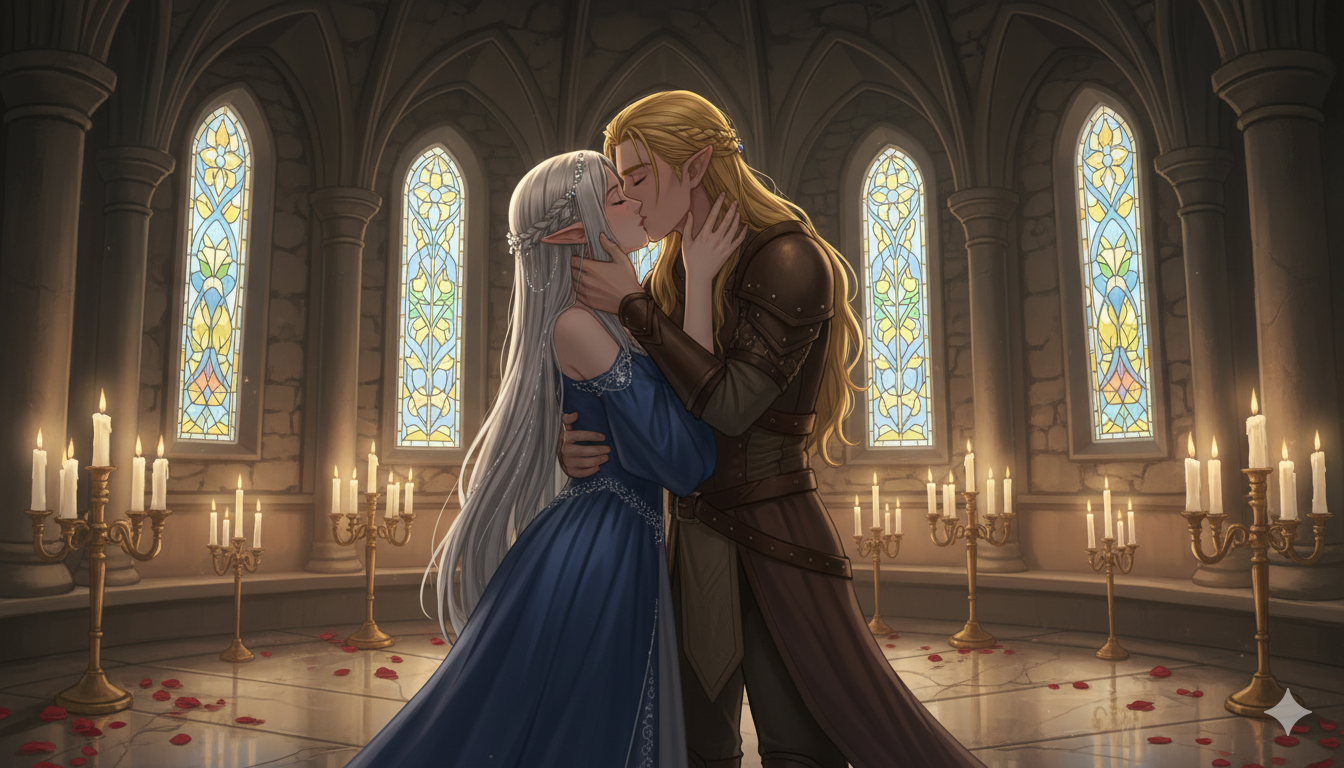 Cover art for Cheating elf queen, a romance scenario on AI Dungeon