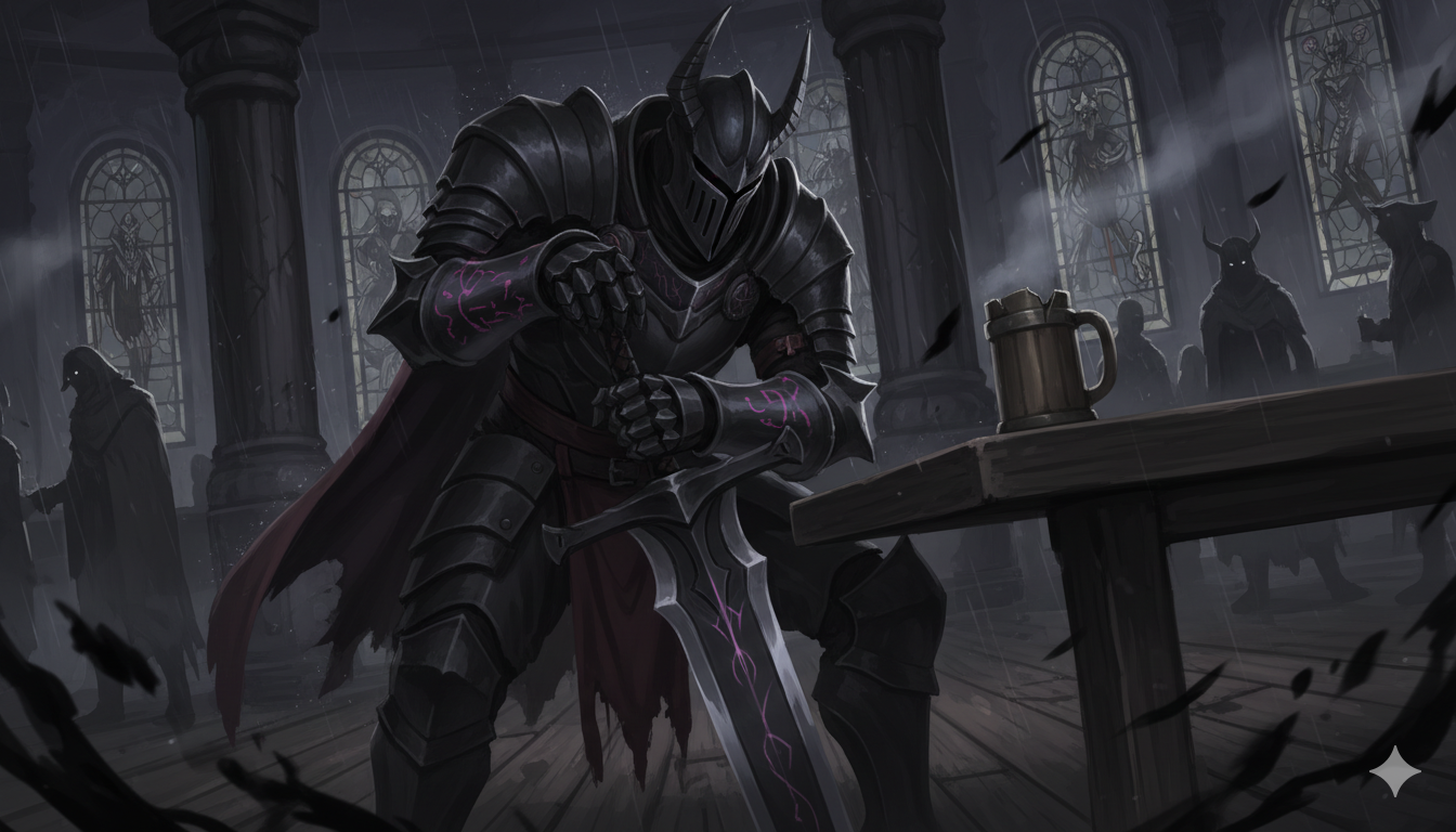 Cover art for The dark knight, a fantasy scenario on AI Dungeon