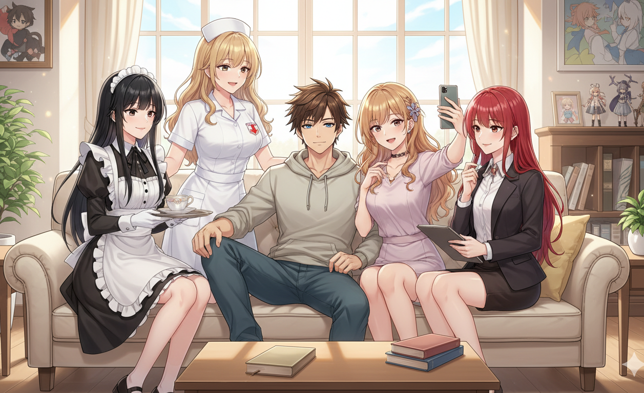 Cover art for Convenient harem, a romance scenario on AI Dungeon