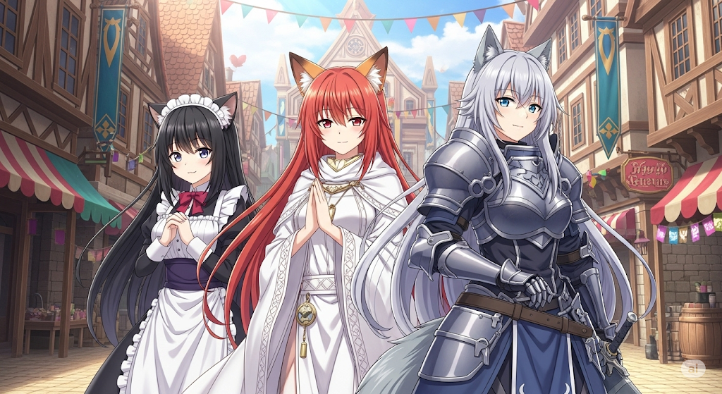 Cover art for Kemonomancers, a fantasy scenario on AI Dungeon