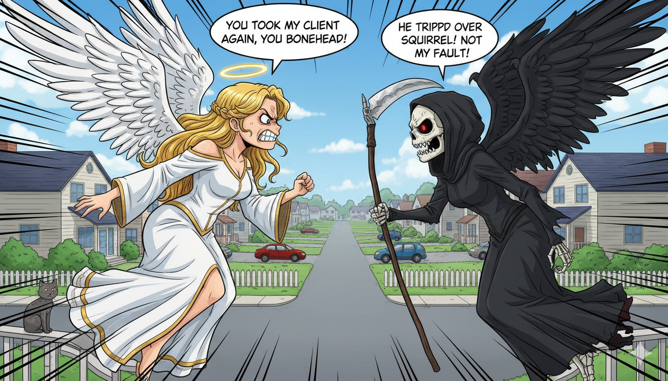 Cover art for Guardian versus Death, a death scenario on AI Dungeon