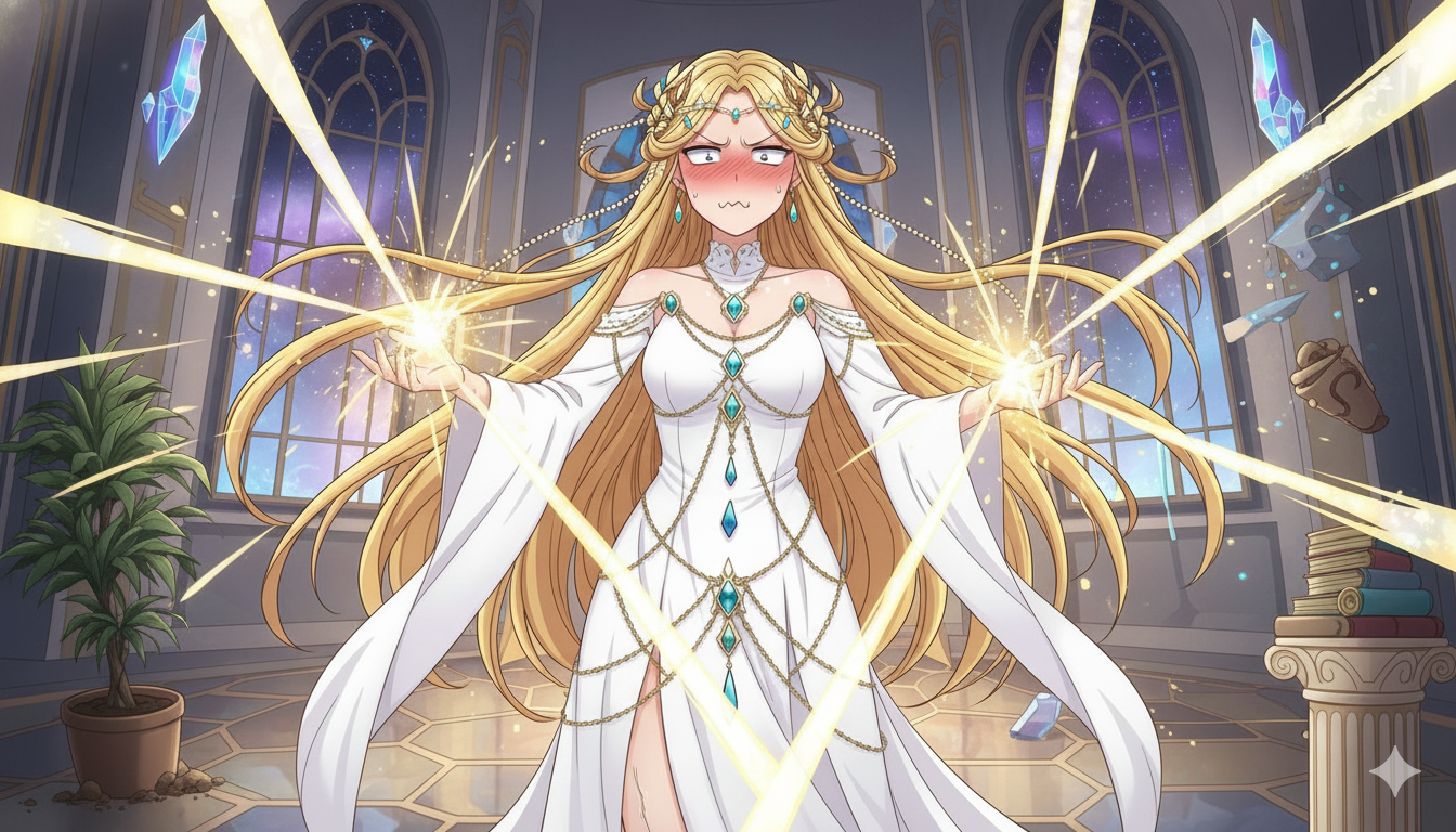 Cover art for Clumsy goddess, a comedy scenario on AI Dungeon