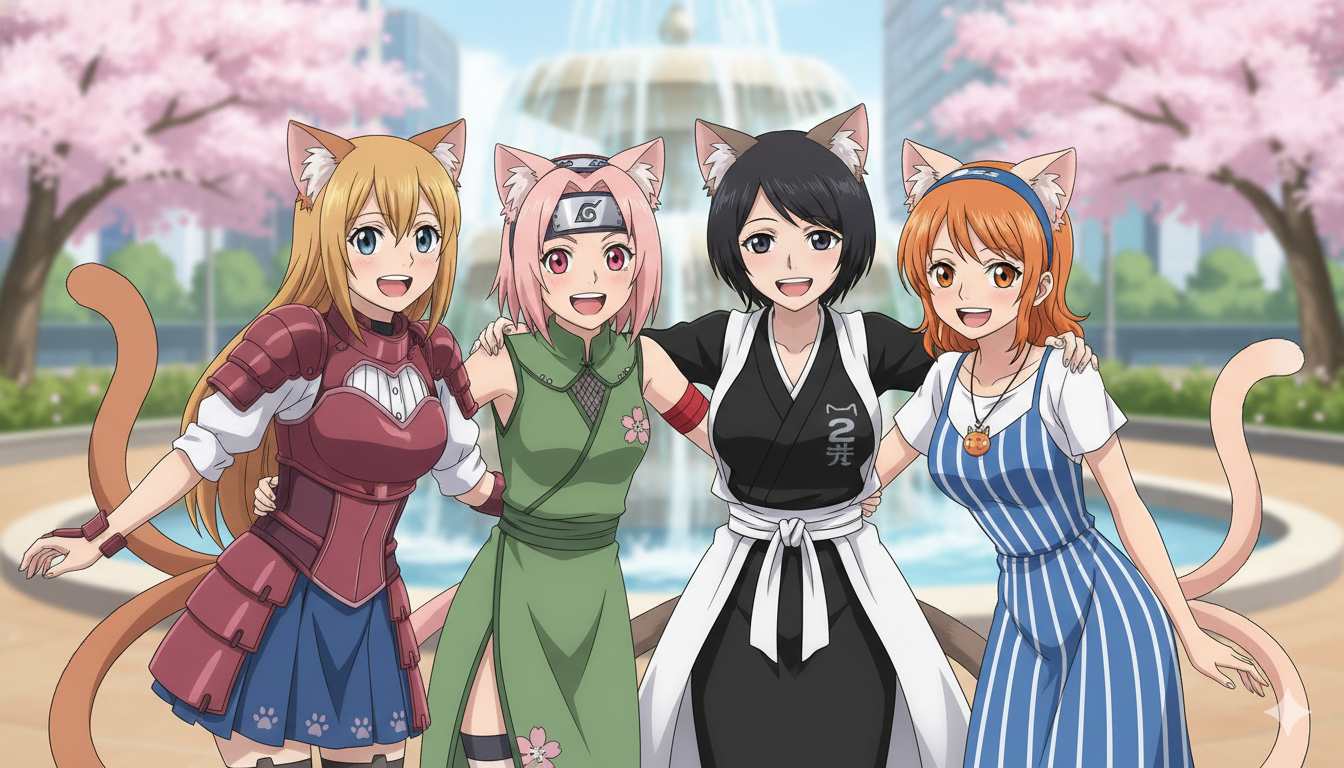 Cover art for Nyanime world, a catgirls scenario on AI Dungeon