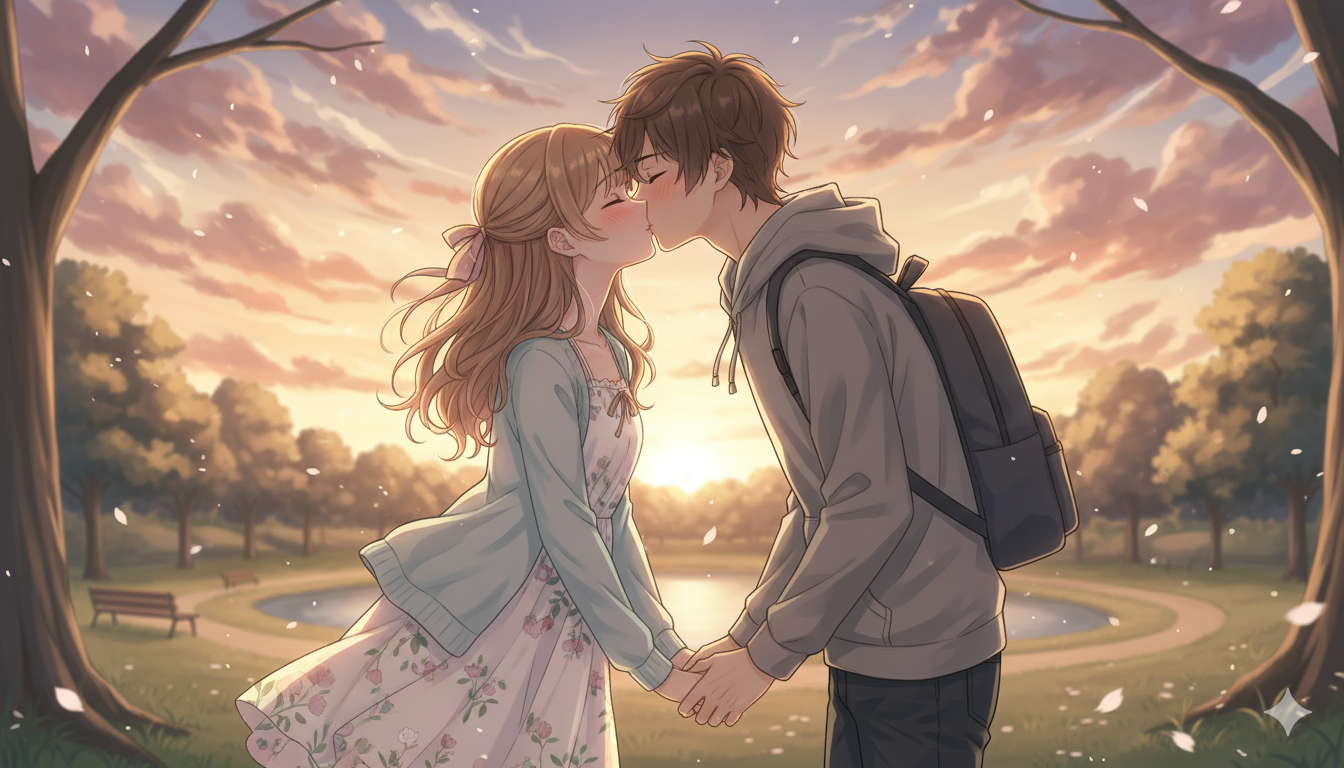Cover art for Our innocent love, a romance scenario on AI Dungeon