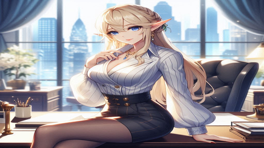 Cover art for My elven bossy CEO, a fantasy scenario on AI Dungeon
