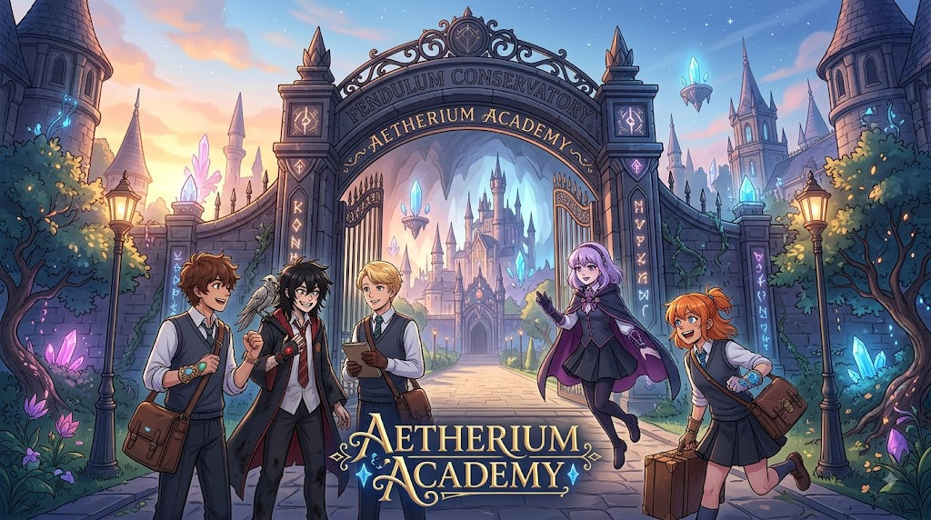 Cover art for Aetherium Academy, a magic scenario on AI Dungeon