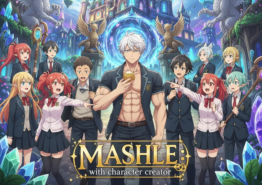 Cover art for WITH CC: Mashle - Muscles and magic, a fantasy scenario on AI Dungeon