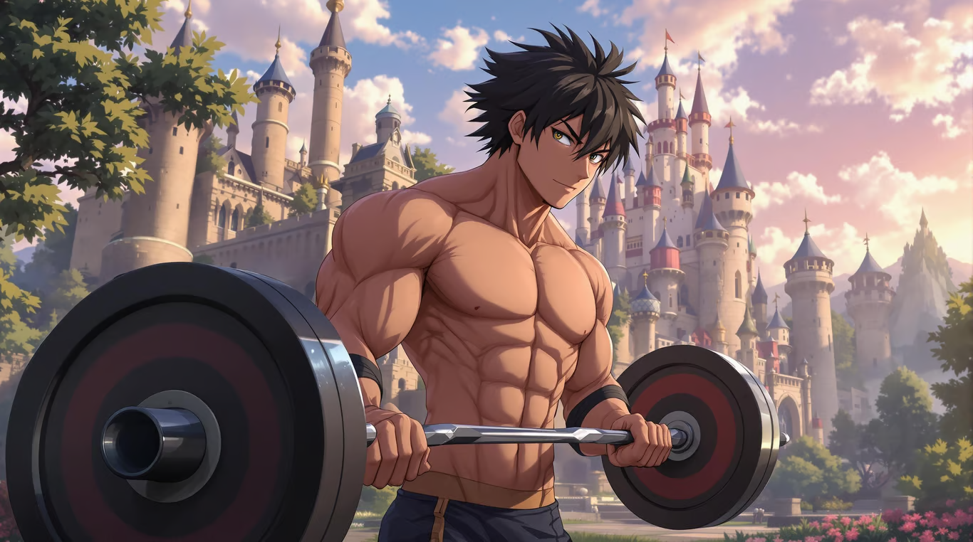 Cover art for Mashle: Muscles and magic, a fantasy scenario on AI Dungeon