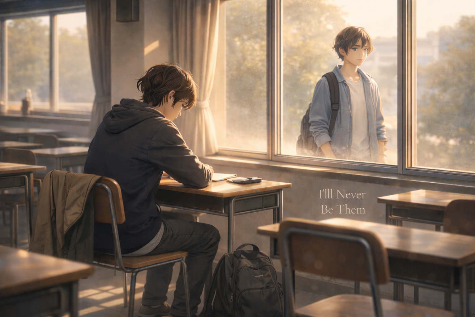 Cover art for I'll Never Be Them, a slice of life scenario on AI Dungeon