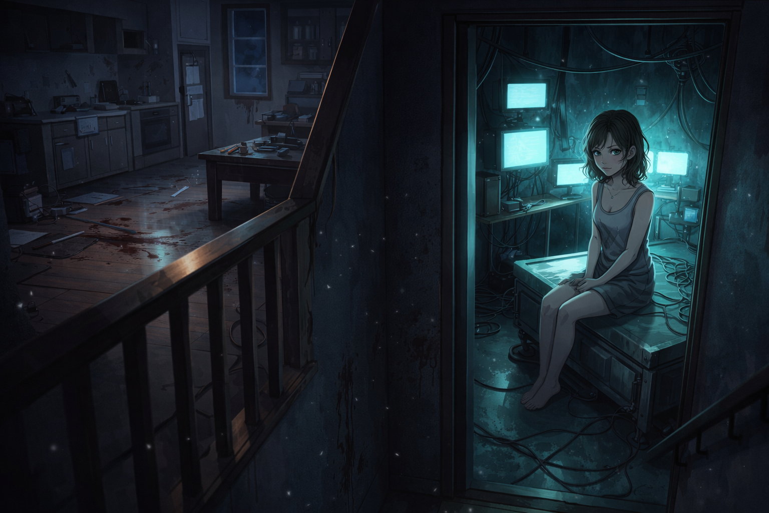 Cover art for Best Friend’s Secret Project, a horror scenario on AI Dungeon