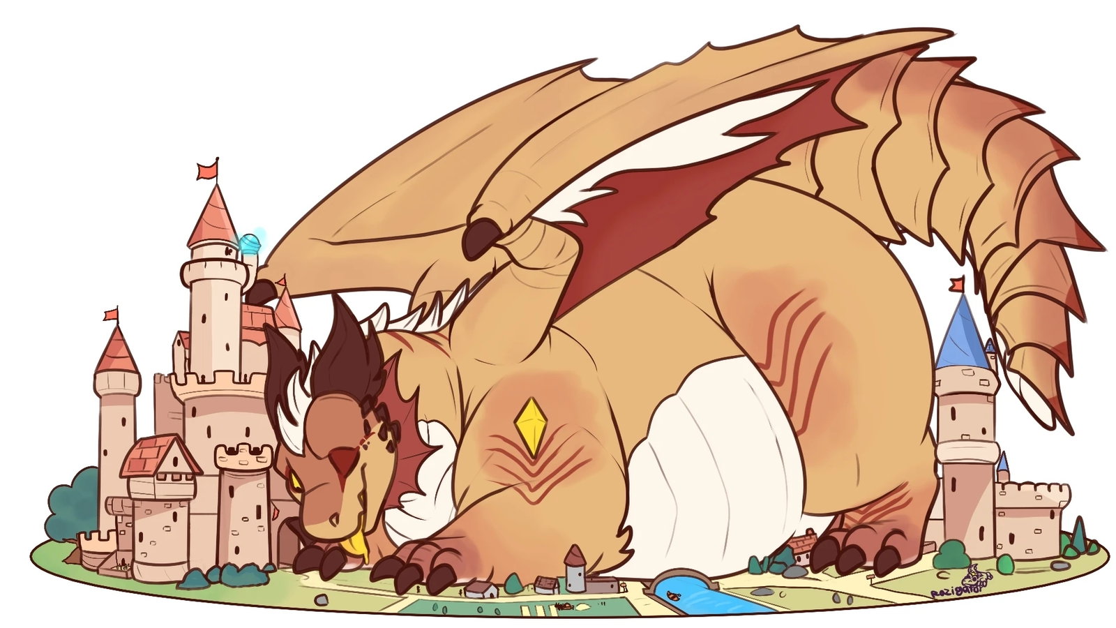 Cover art for Playing with one big dragon, a dragon scenario on AI Dungeon