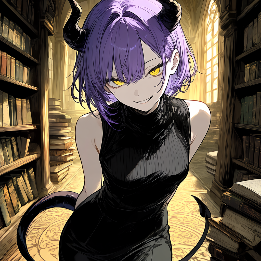 Cover art for My Familiar Is A Demon?!, a comedy scenario on AI Dungeon