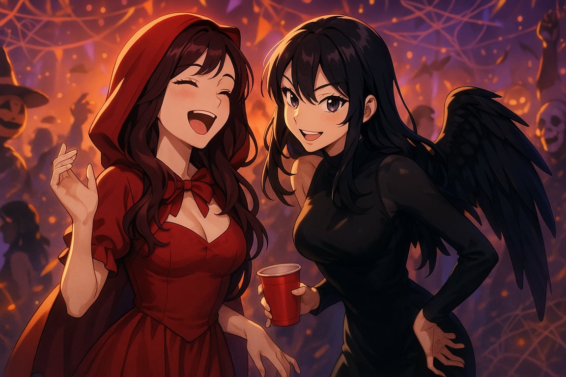Cover art for The Halloween Party, a halloween scenario on AI Dungeon
