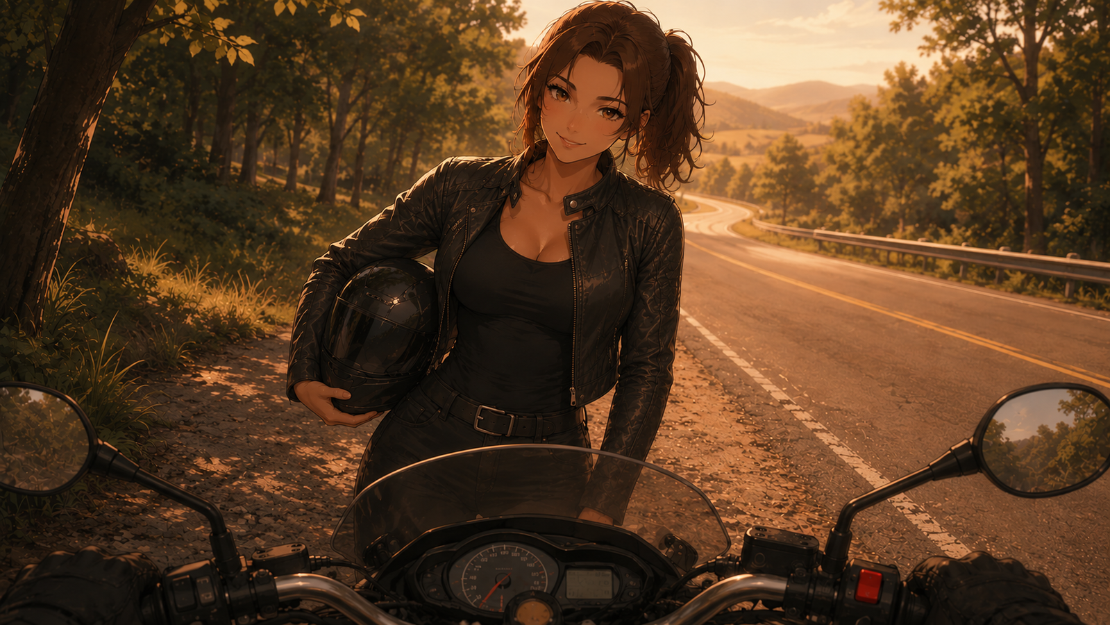 Cover art for Biker Babe, a motorcycle scenario on AI Dungeon