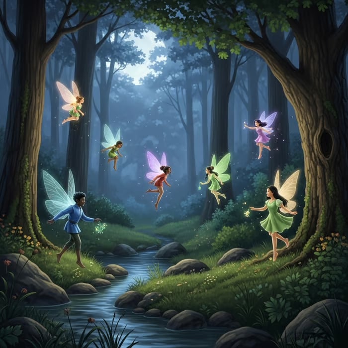 Cover art for The fairy games, a modern scenario on AI Dungeon