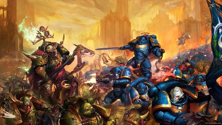Cover art for Warhammer 40k, a sci fi scenario on AI Dungeon