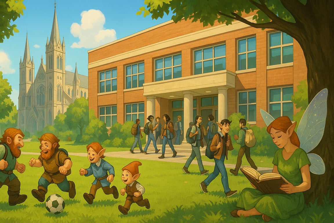 Cover art for divine academy, a school scenario on AI Dungeon