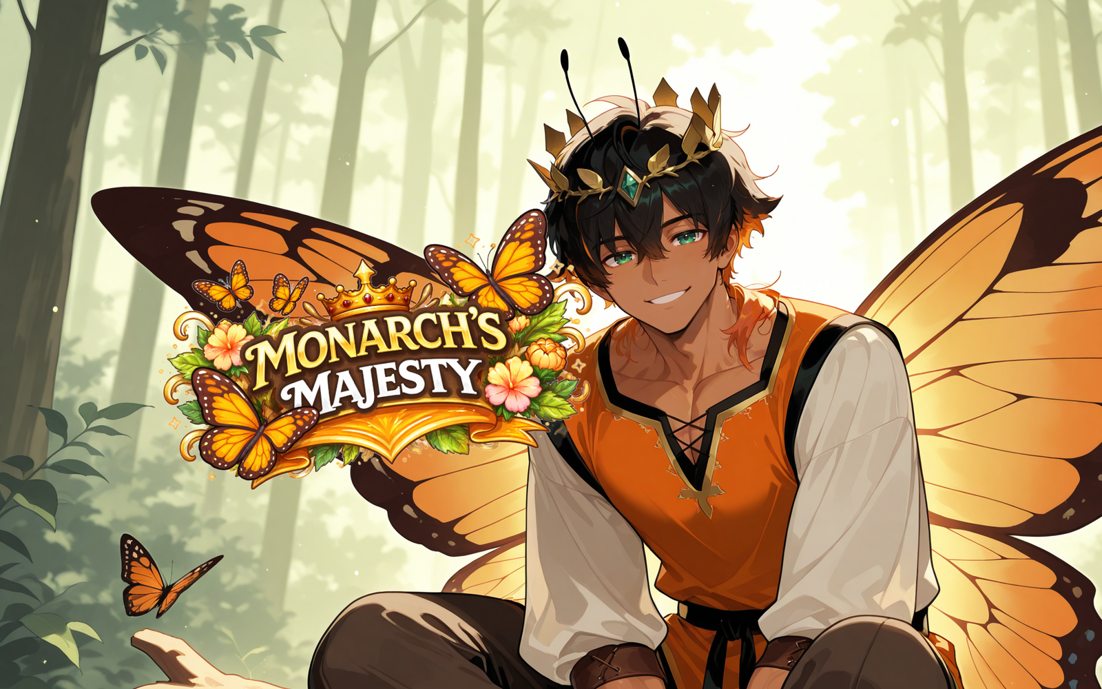 Cover art for Monarch's Majesty 🦋, a fantasy scenario on AI Dungeon