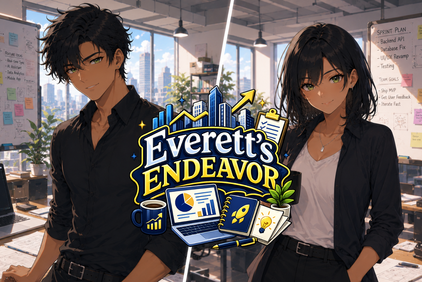 Cover art for Everett's Endeavor 💼, a buisness scenario on AI Dungeon
