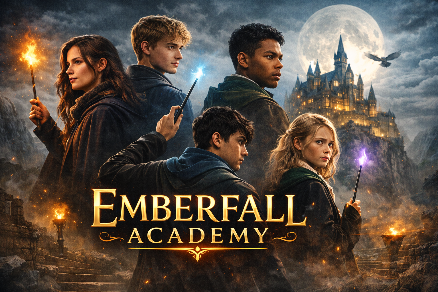 Cover art for Emberfall Academy, a magic scenario on AI Dungeon