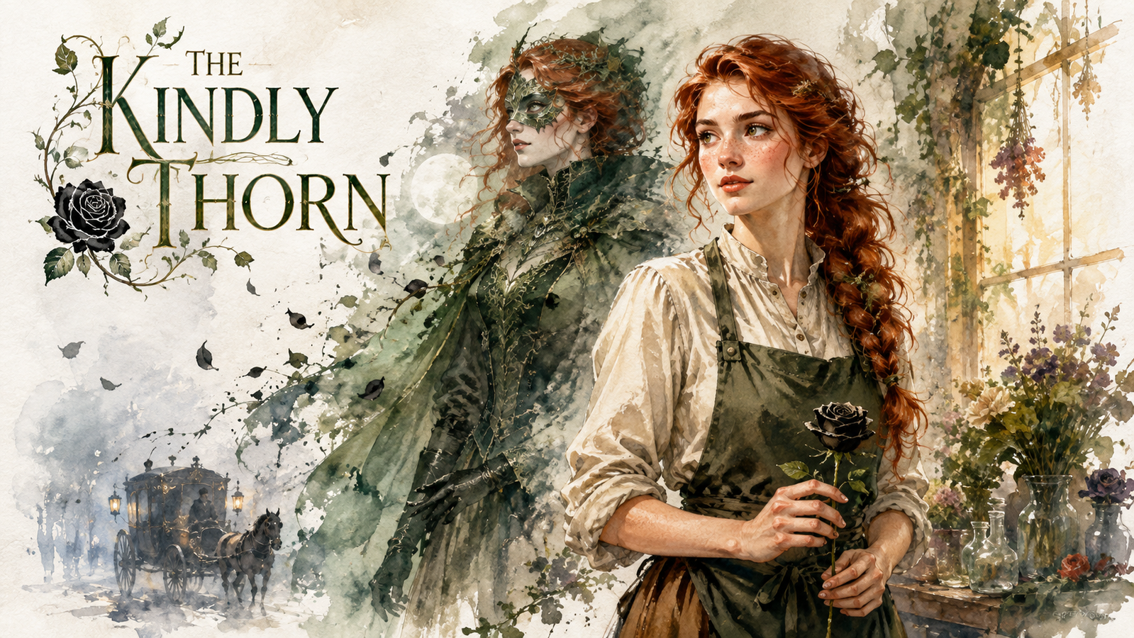Cover art for The Kindly Thorn, a fantasy scenario on AI Dungeon