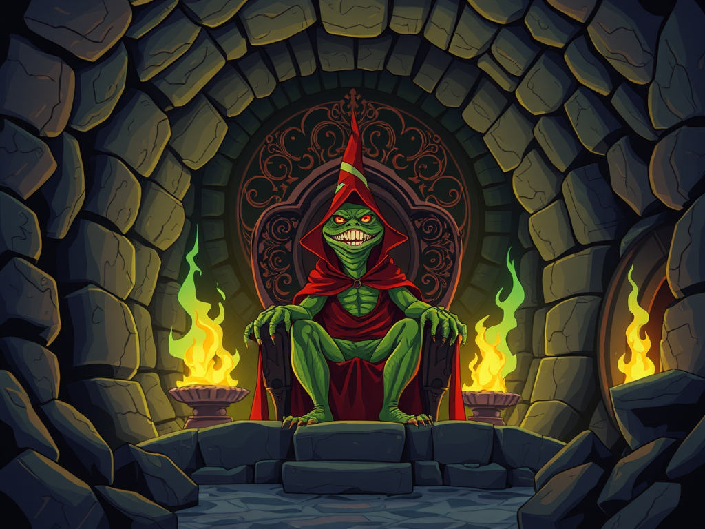 Cover art for Fight the Lizard Wizard!, a satire scenario on AI Dungeon