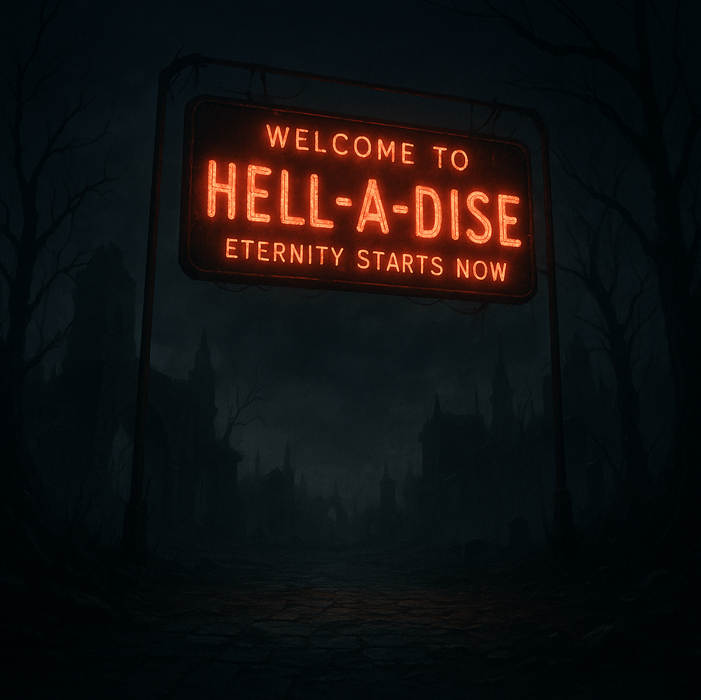 Cover art for Hell-a-dise, a surreal scenario on AI Dungeon
