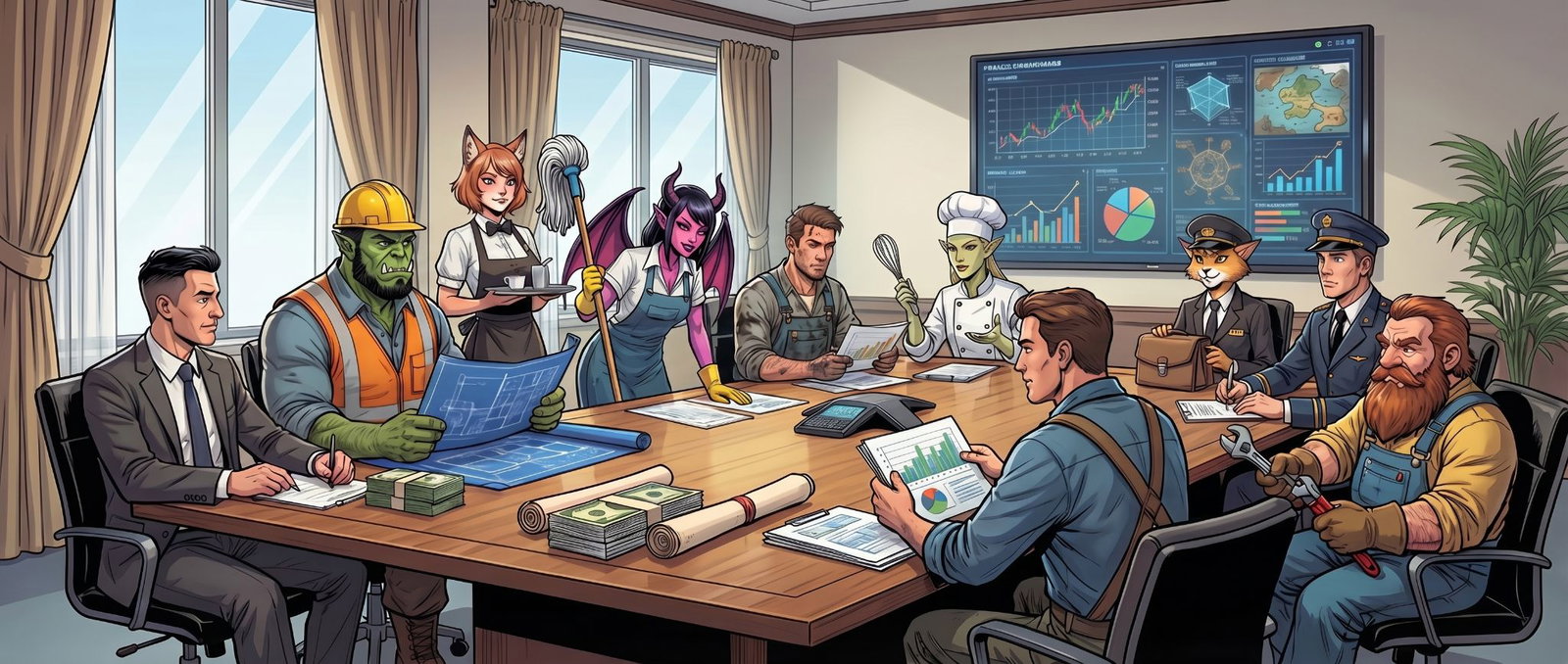 Cover art for Universal Business, a business scenario on AI Dungeon